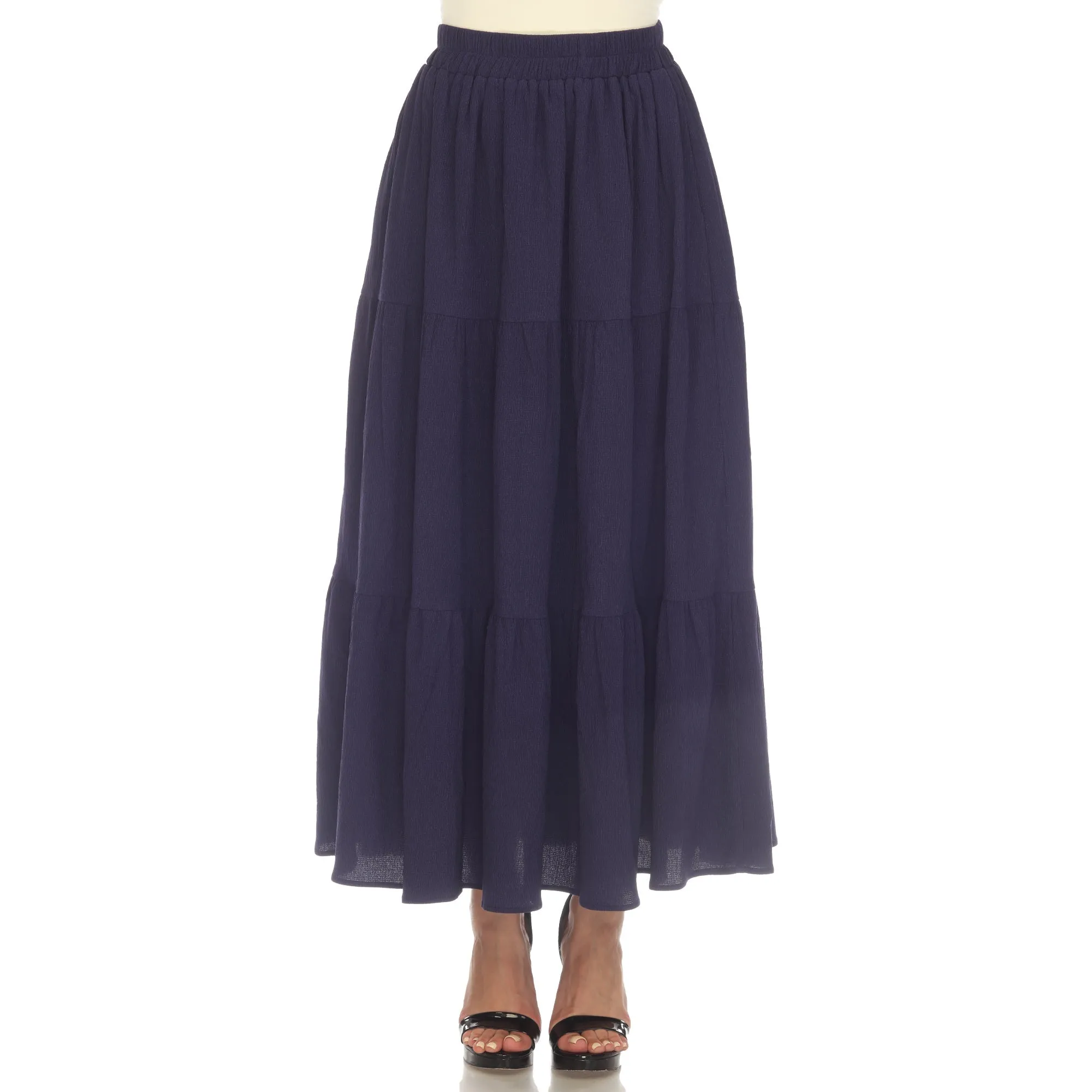 Pleated Tiered Maxi Skirt