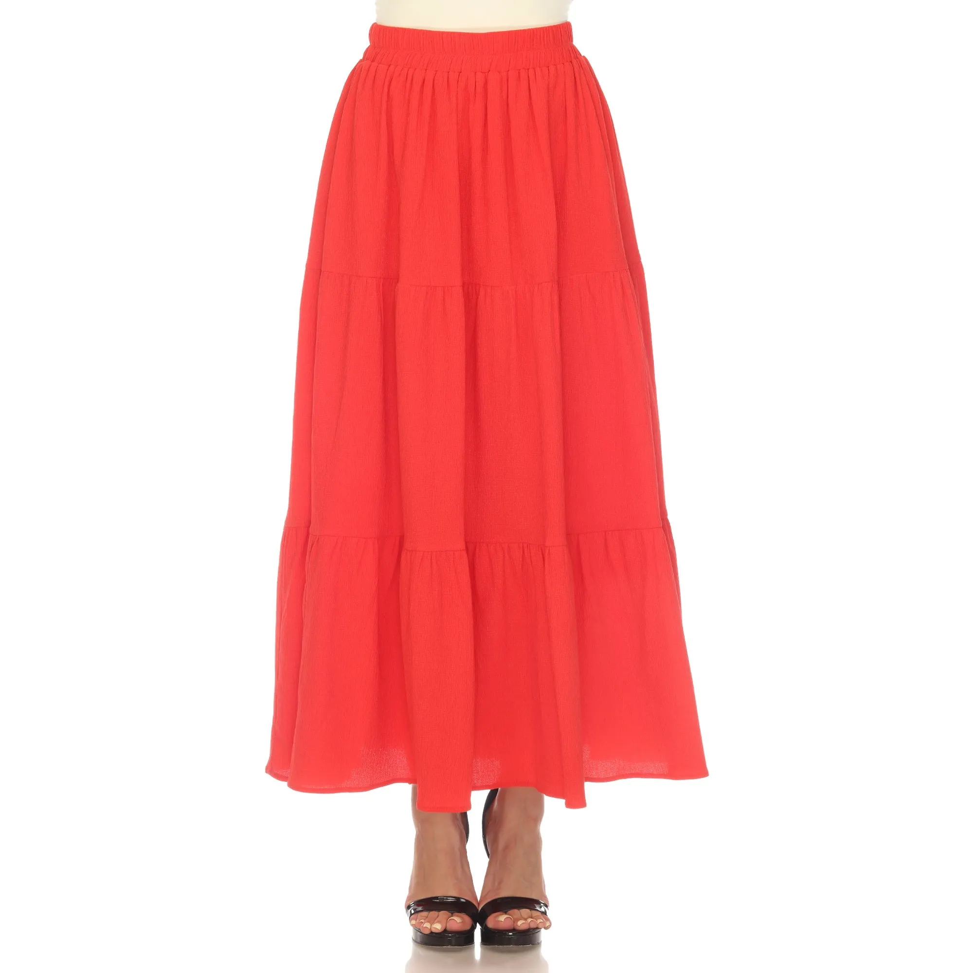 Pleated Tiered Maxi Skirt