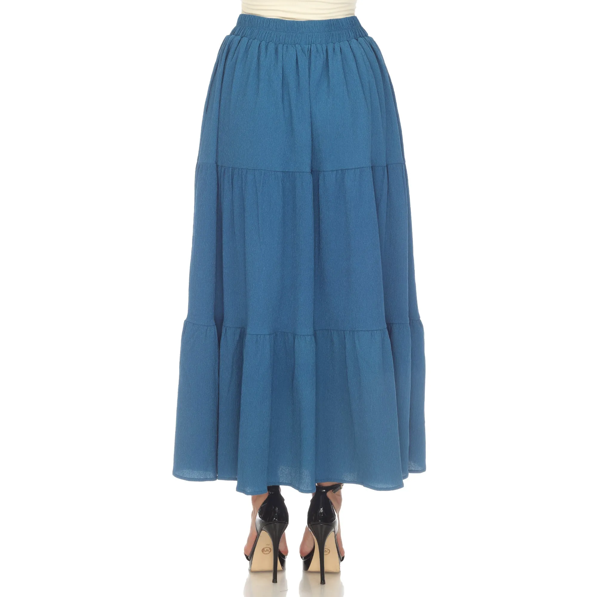 Pleated Tiered Maxi Skirt