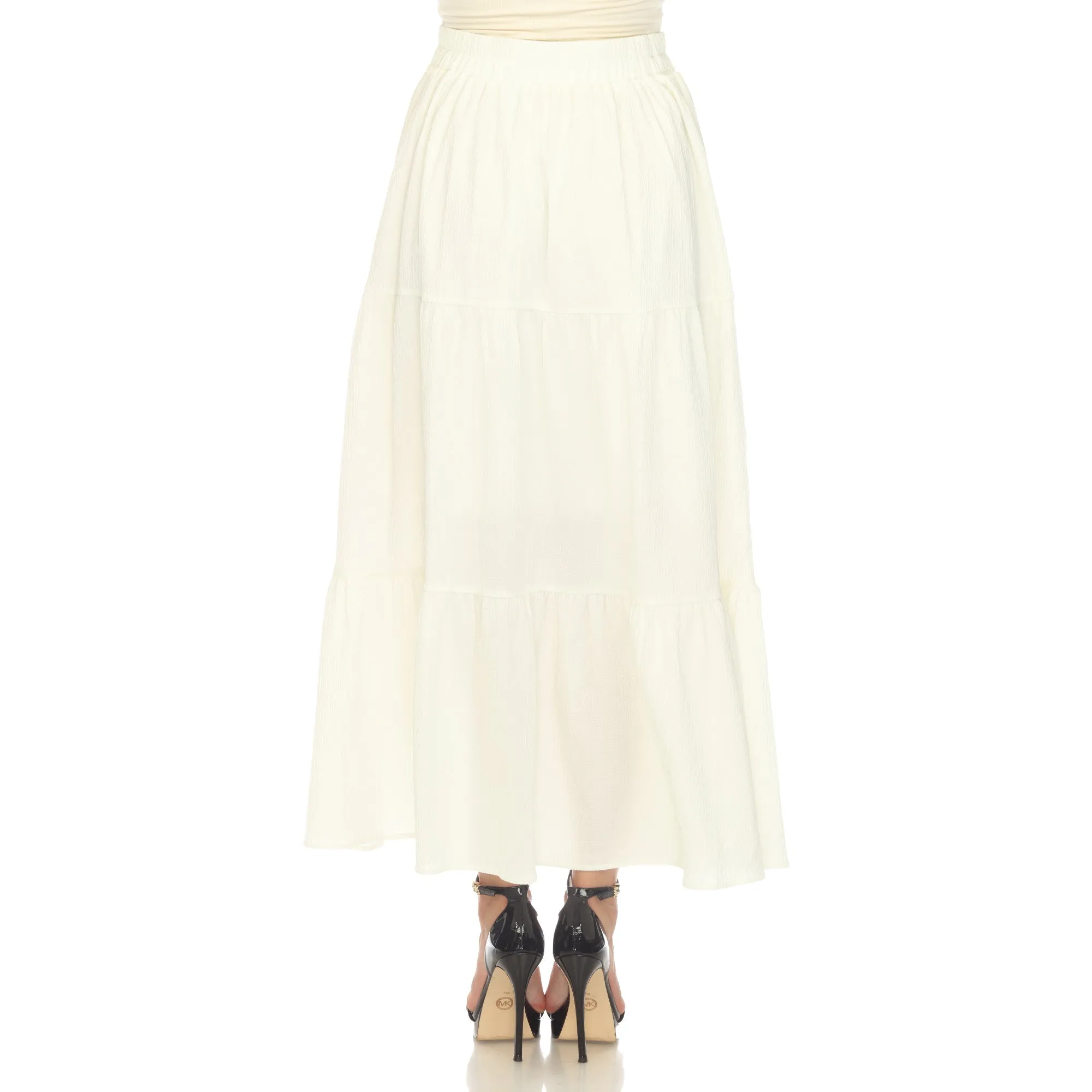 Pleated Tiered Maxi Skirt