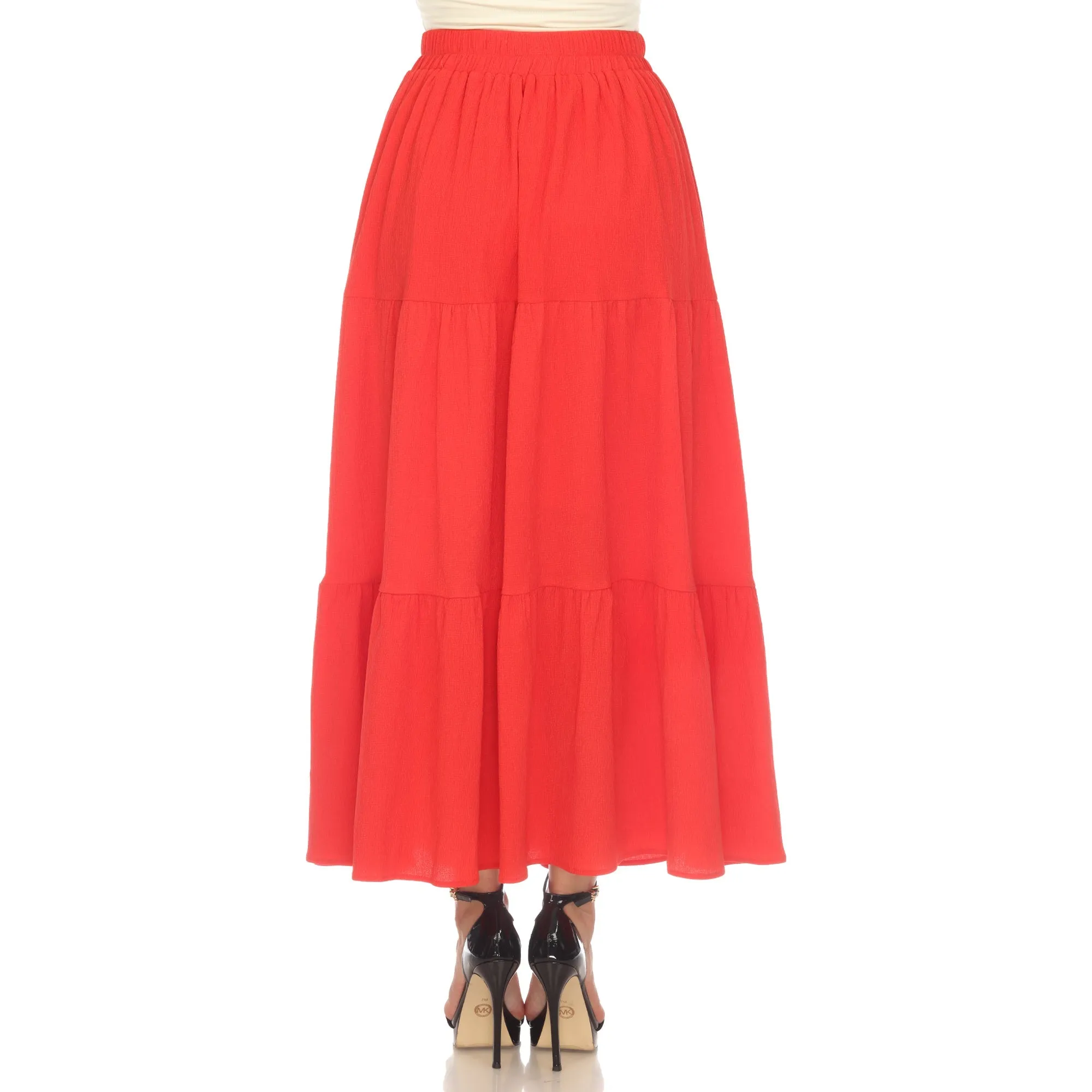 Pleated Tiered Maxi Skirt