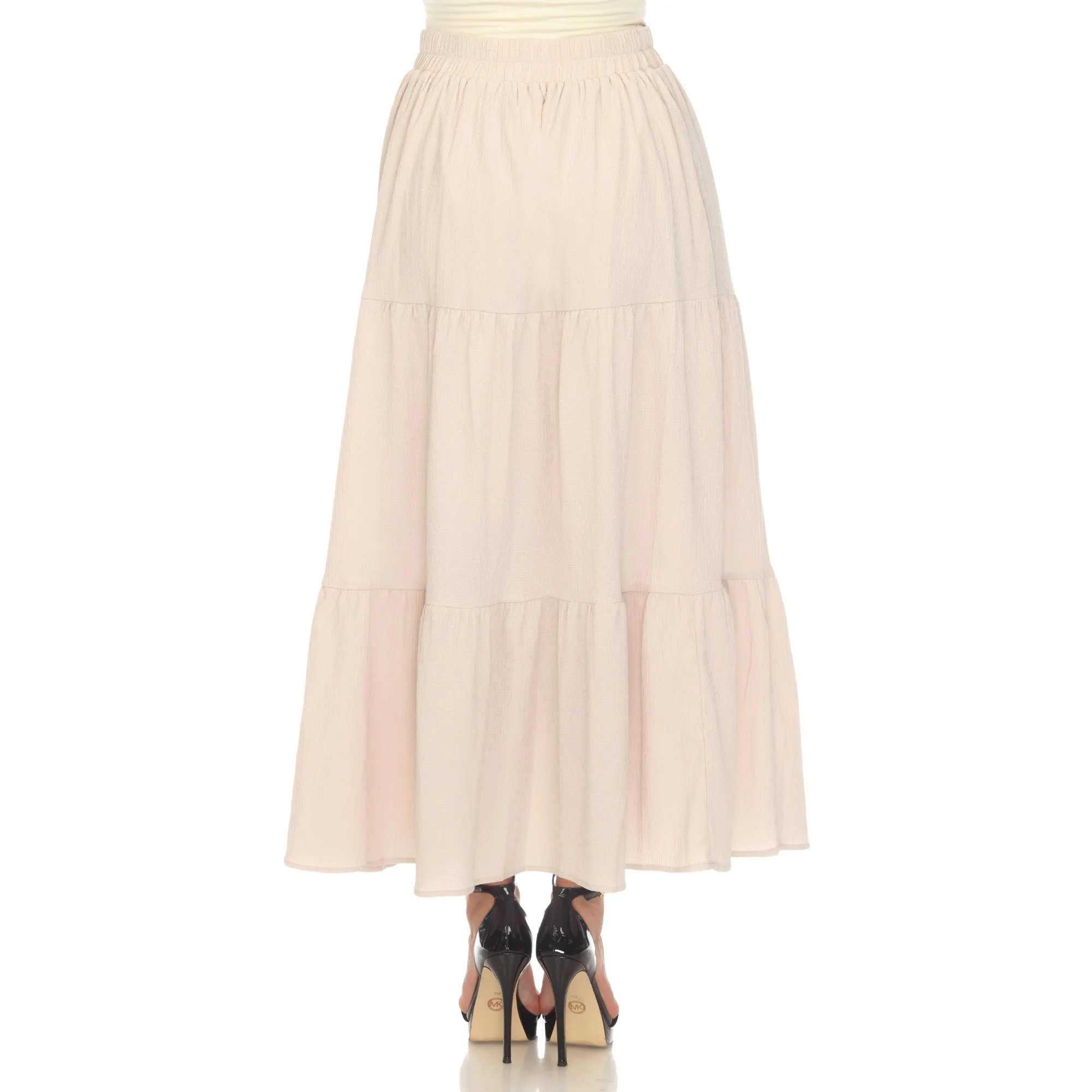 Pleated Tiered Maxi Skirt