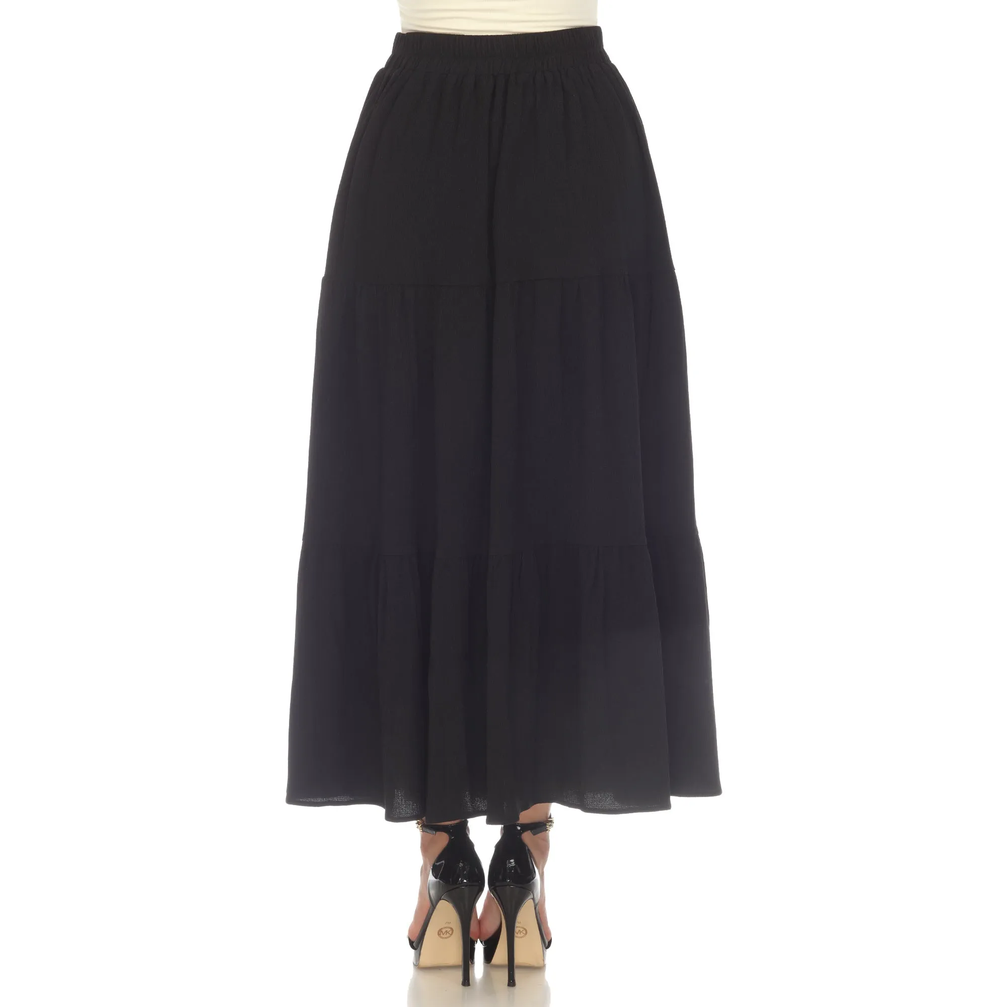 Pleated Tiered Maxi Skirt