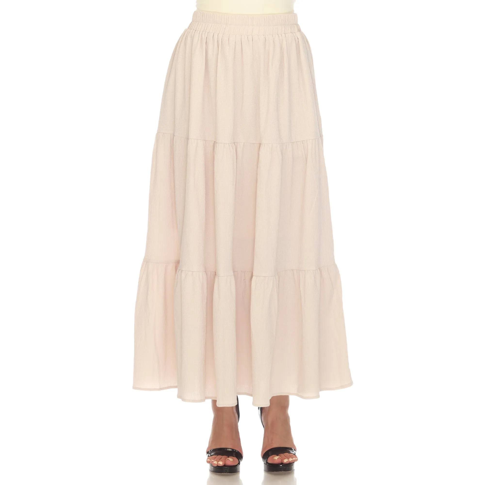 Pleated Tiered Maxi Skirt