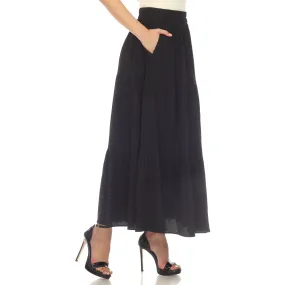 Pleated Tiered Maxi Skirt