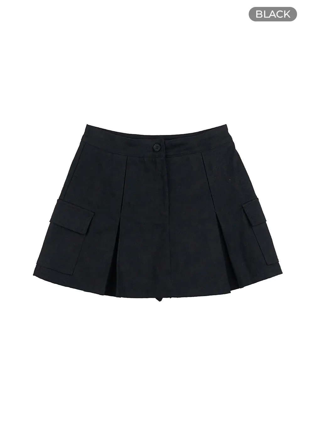 Pocket Pleated Cargo Mini Skirt IS427