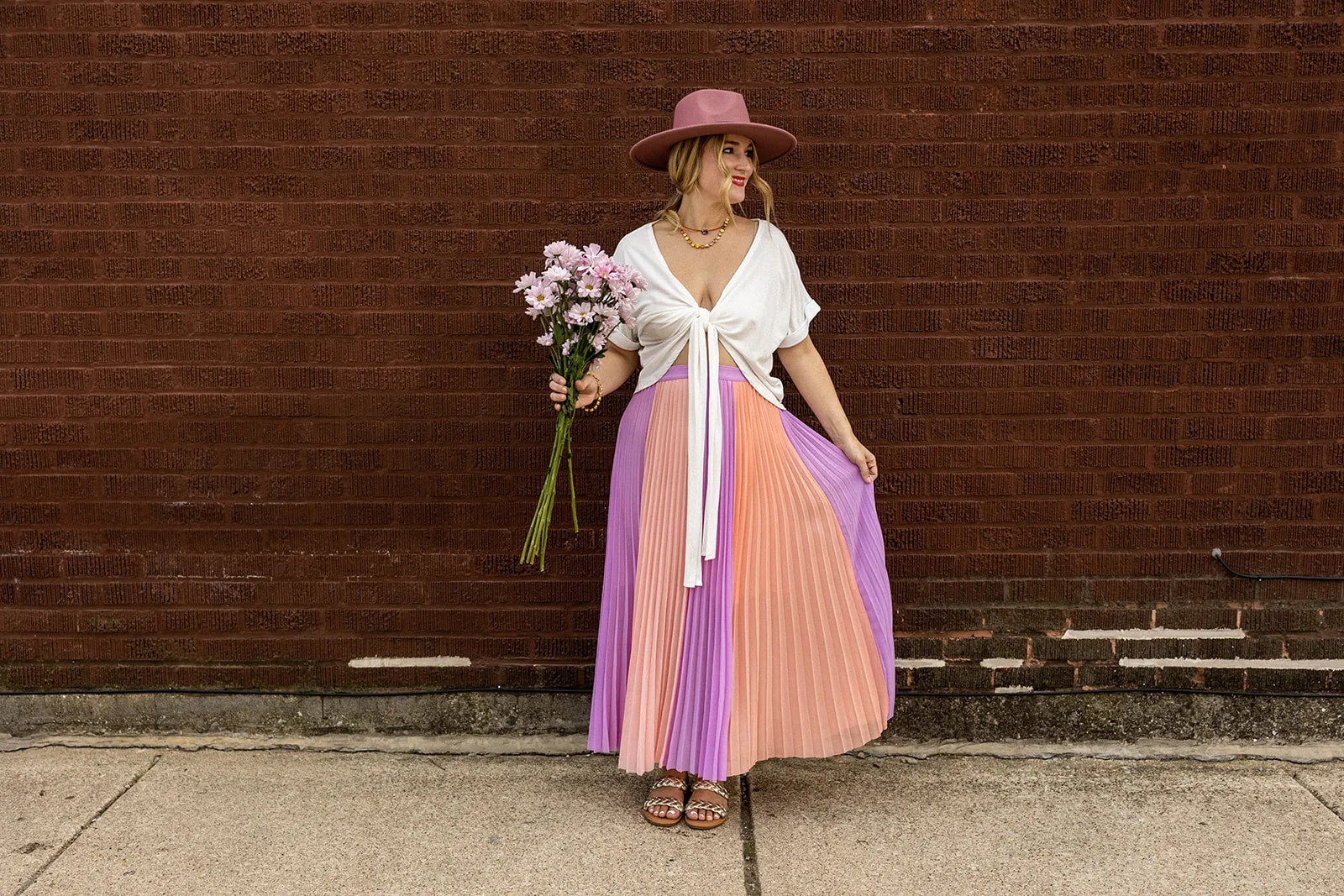 polly skirt in lavender coral