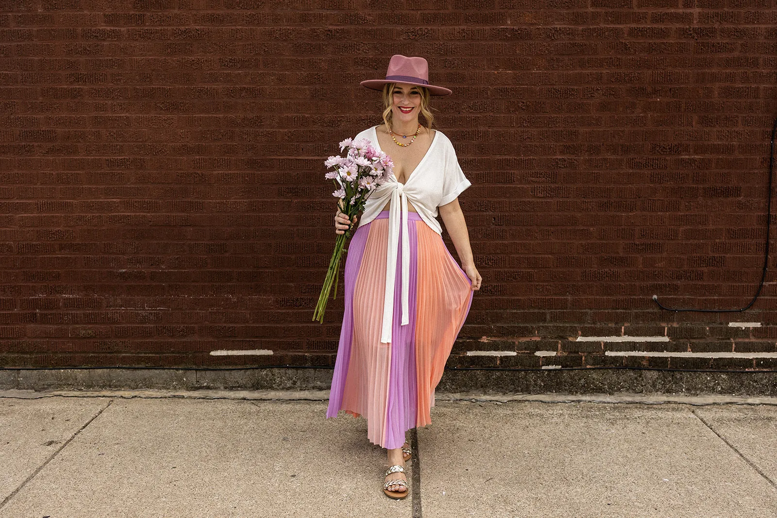 polly skirt in lavender coral