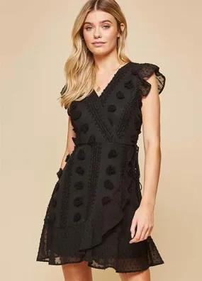 Pom Pom Black Dress