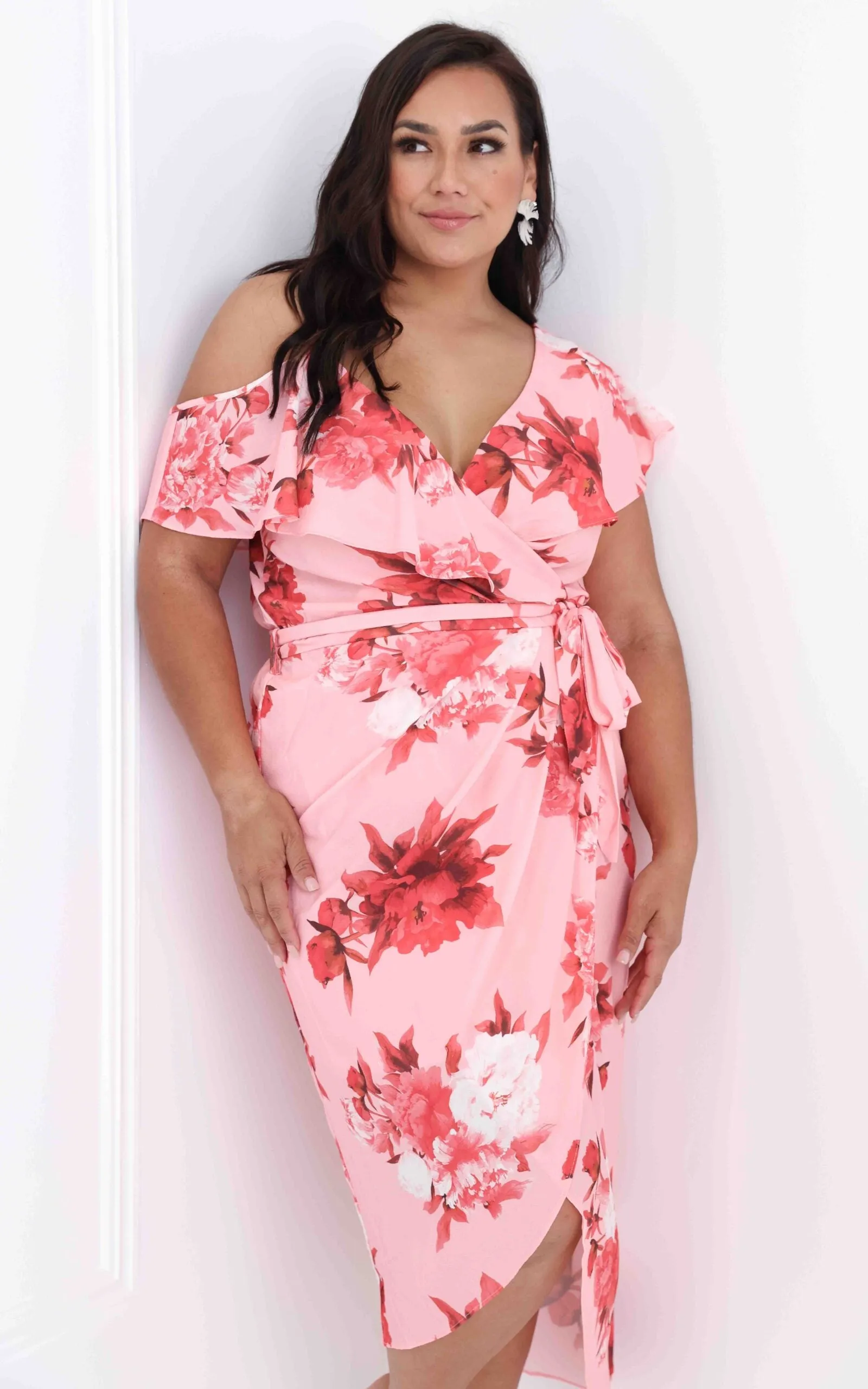 Portia Midi Dress - Rose Pink Floral