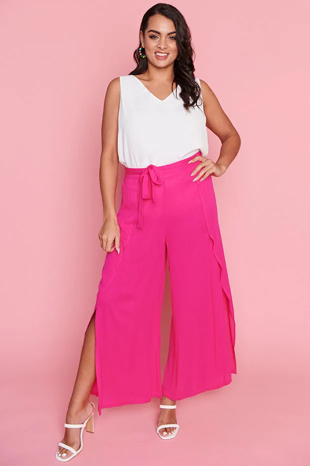 Reese Strawberry Pink Wrap Pant