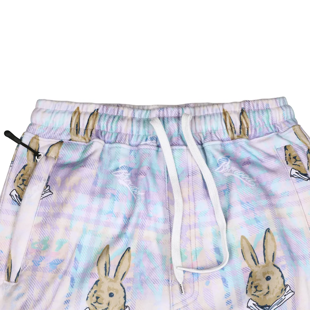 ROYAL FLEECE JOGGER PANTS BEAR RABBIT PASTEL CHECK