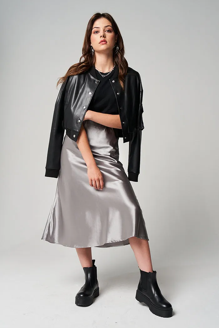 Satin Midi Skirt