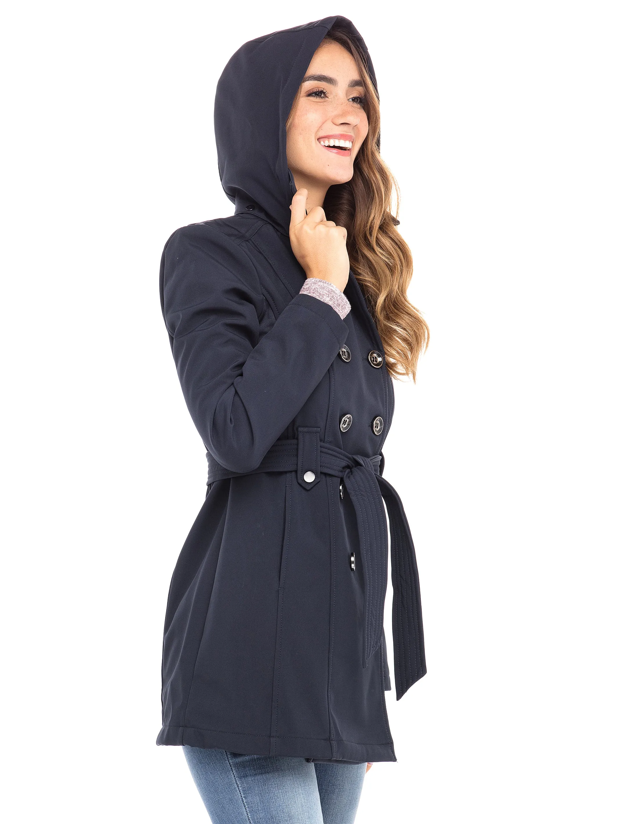 Sebby Collection Women's Softshell Trench Coat