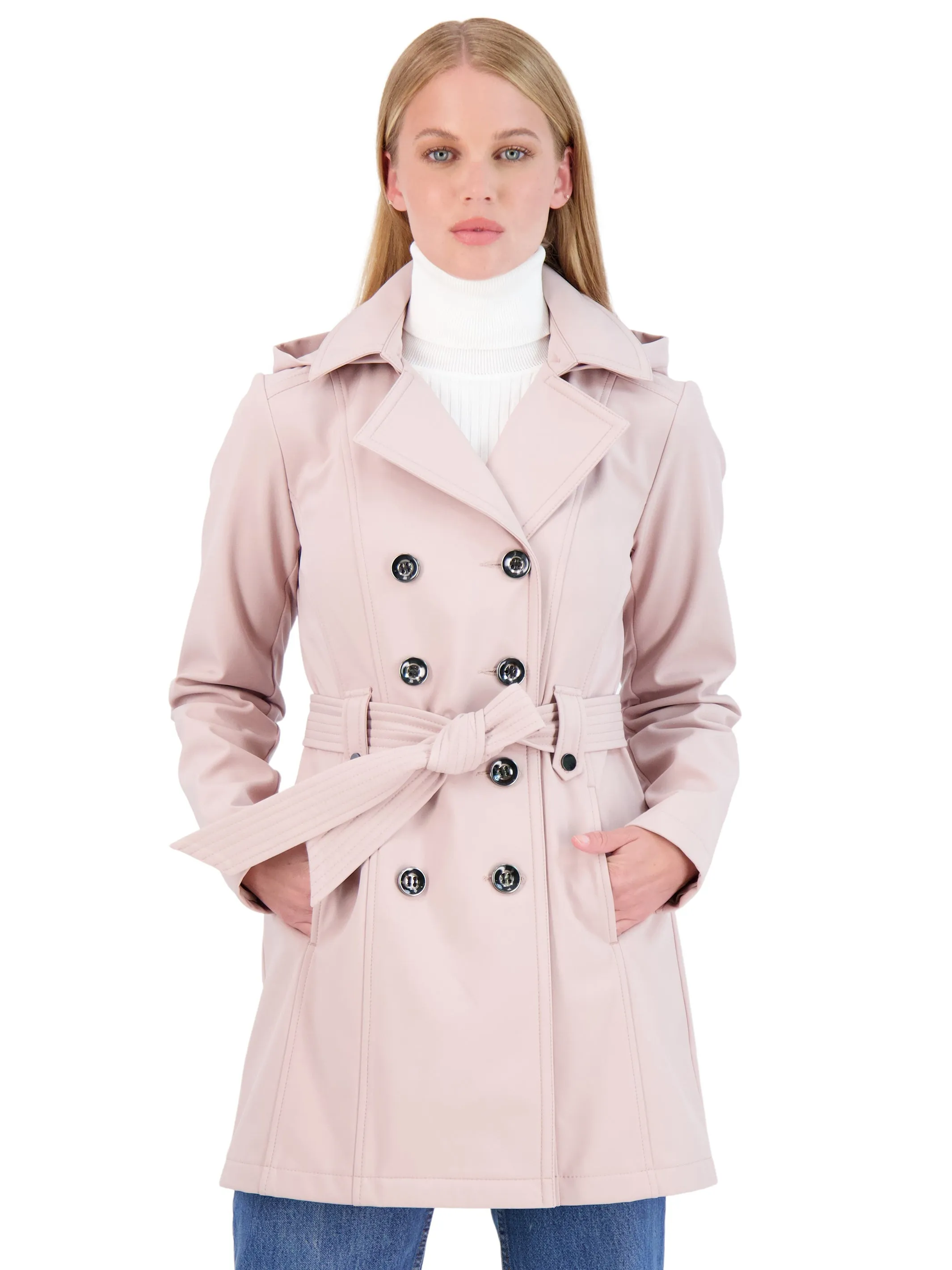 Sebby Collection Women's Softshell Trench Coat