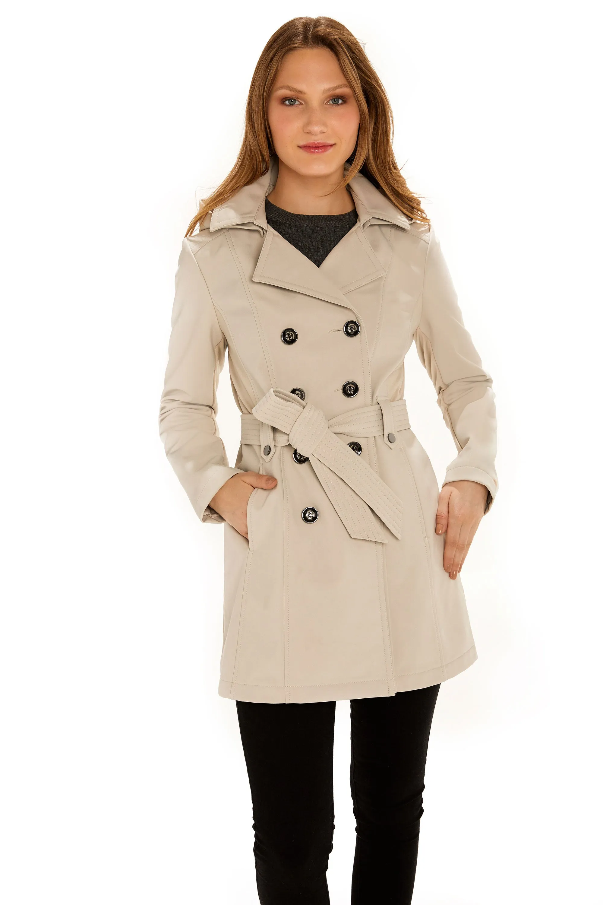 Sebby Collection Women's Softshell Trench Coat