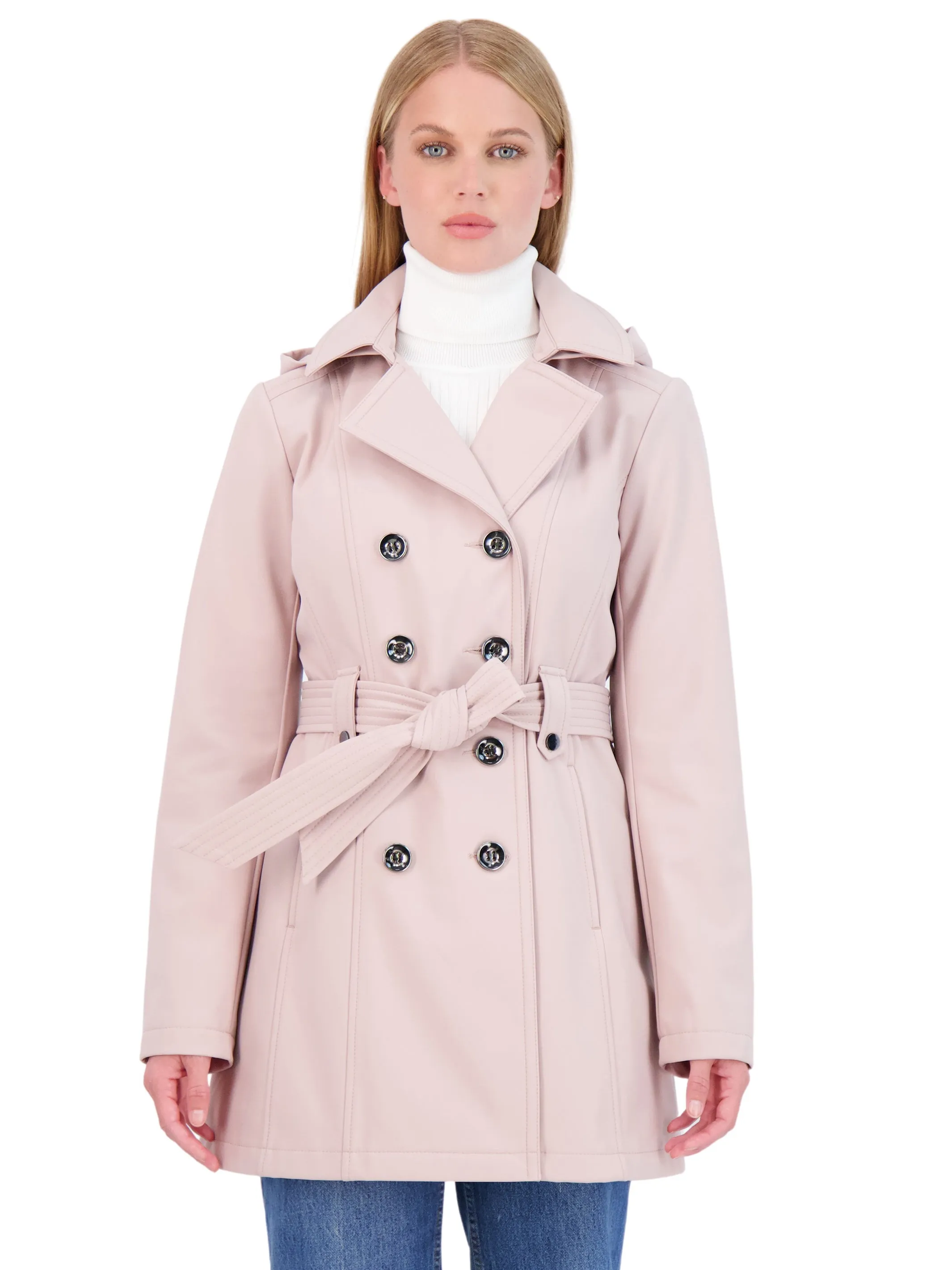 Sebby Collection Women's Softshell Trench Coat