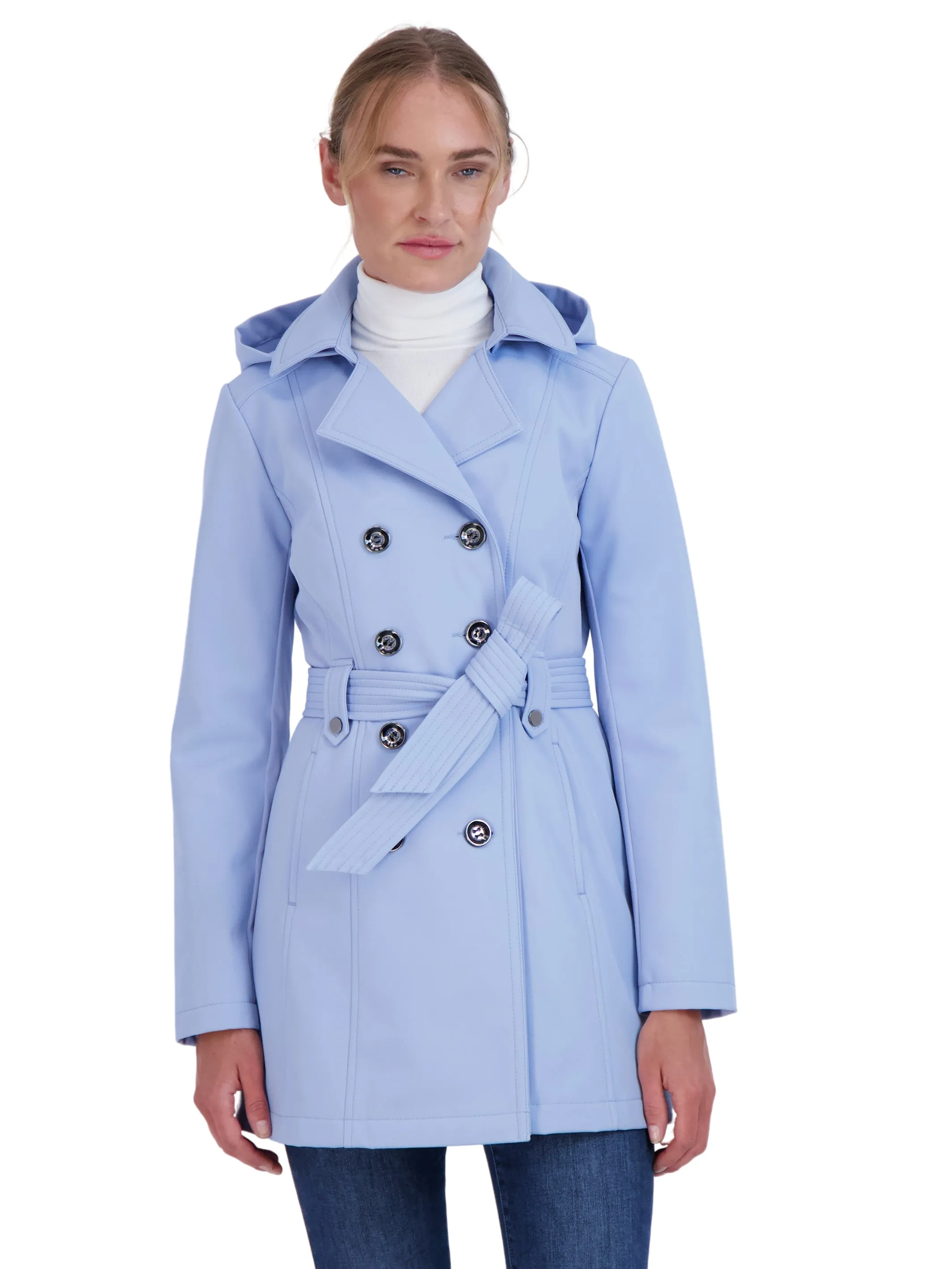 Sebby Collection Women's Softshell Trench Coat