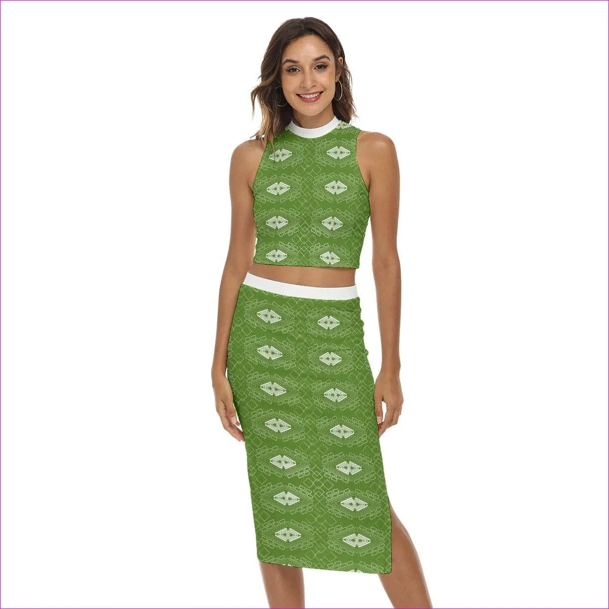 Shaped Out Women's Tank Top & Split High Skirt Set