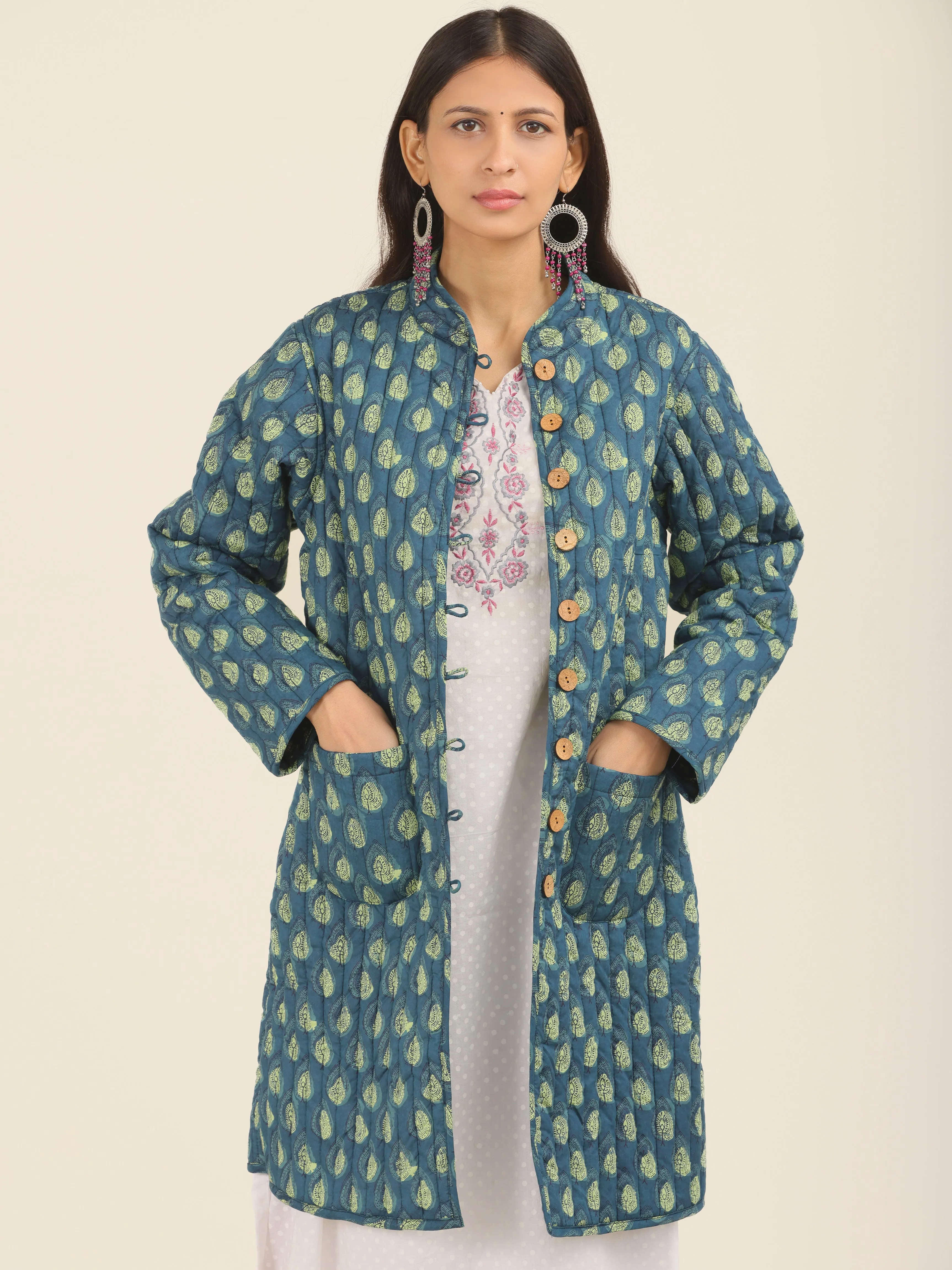 Shishir Sanvi Ajrakh Quilted Reversible Jacket