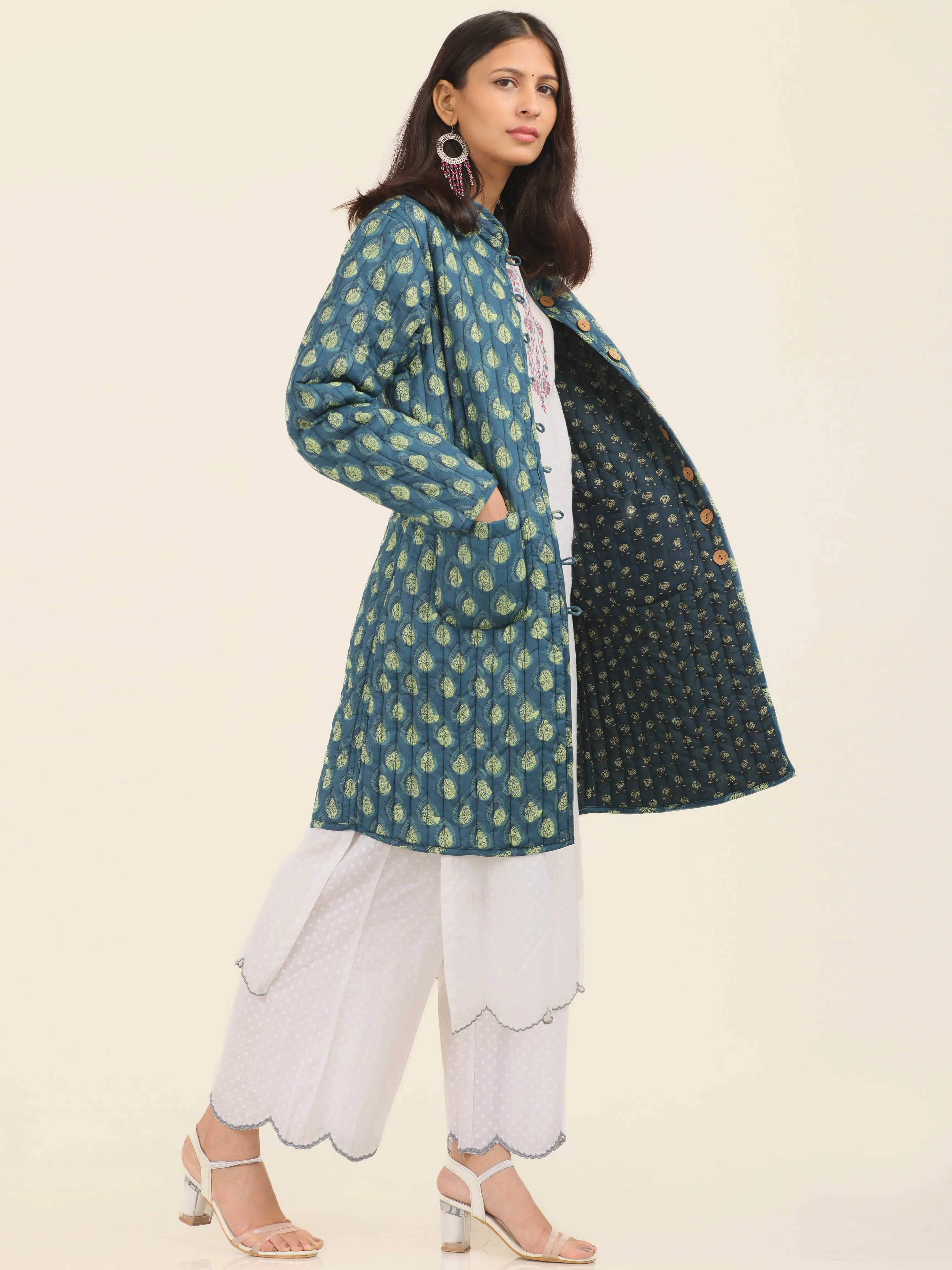 Shishir Sanvi Ajrakh Quilted Reversible Jacket