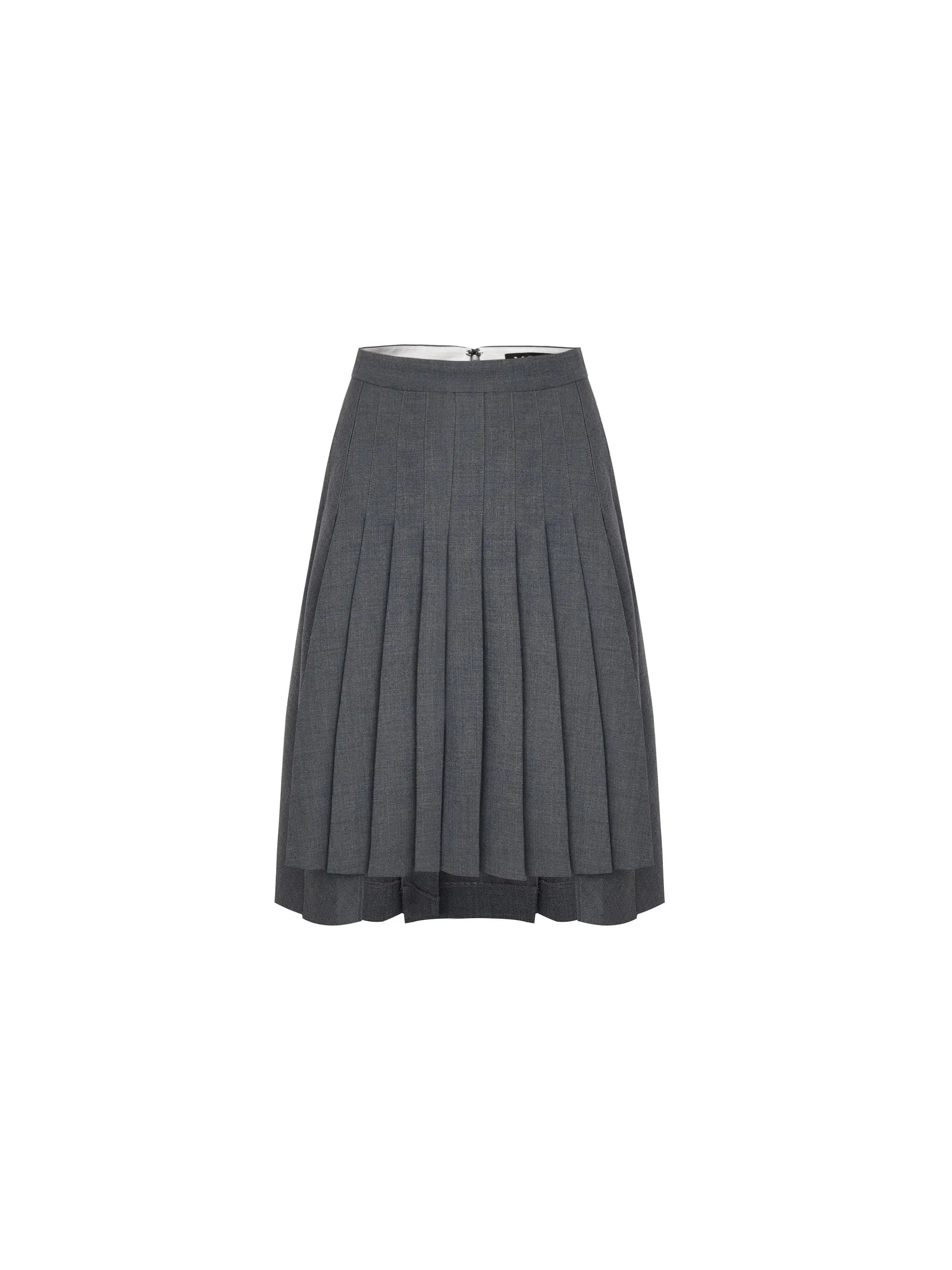 Side Slit Irregular Hem Pleated Skirt