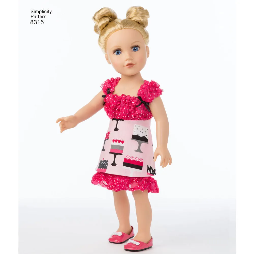 Simplicity Pattern S8315 18" Chef Doll Clothes