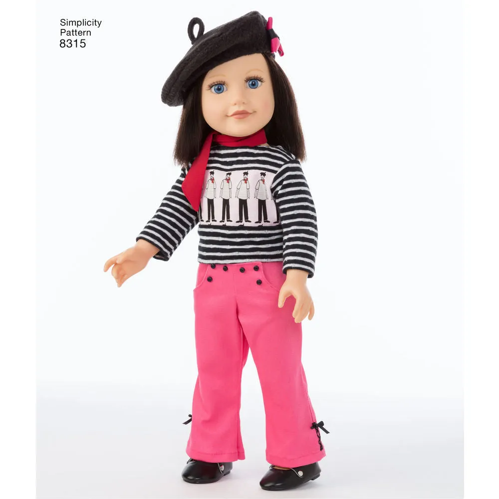 Simplicity Pattern S8315 18" Chef Doll Clothes