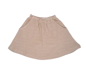 Skirt Rave Mid Length Beige Stripe