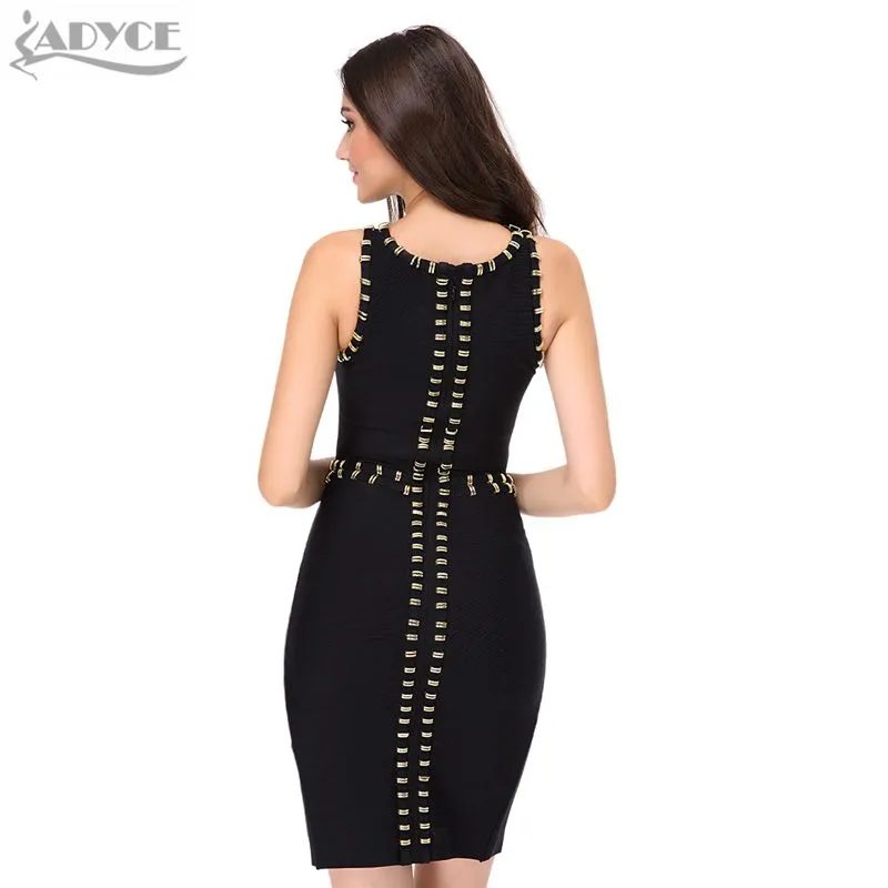 Sleeveless Beading Sexy Split Midi Women Dress