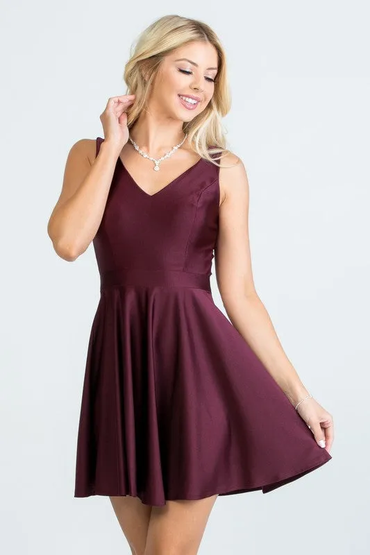 Sleeveless Dalia fit and flared tricot dress