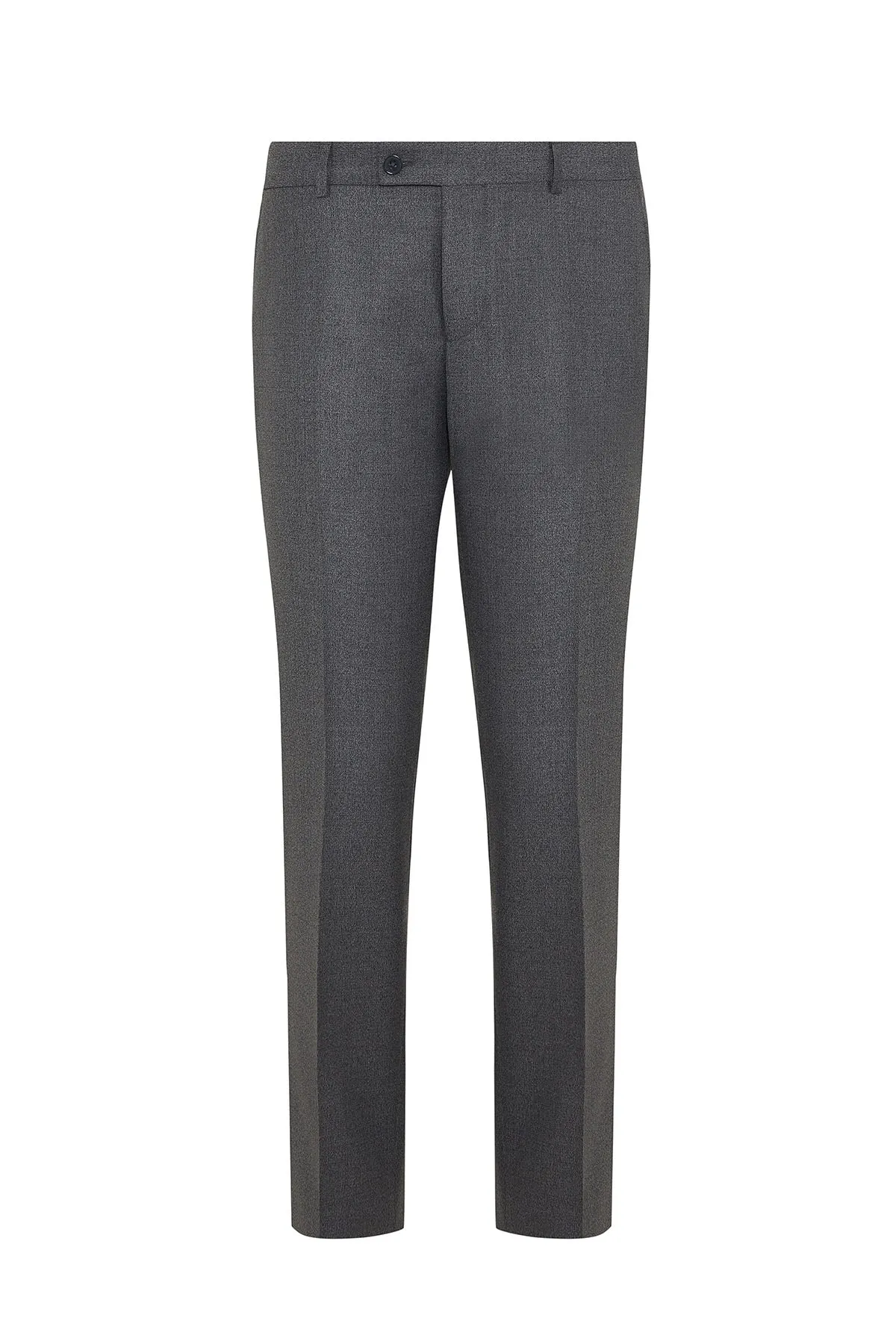 Slim Fit Gray Side Pocket High Waist Dress Pants