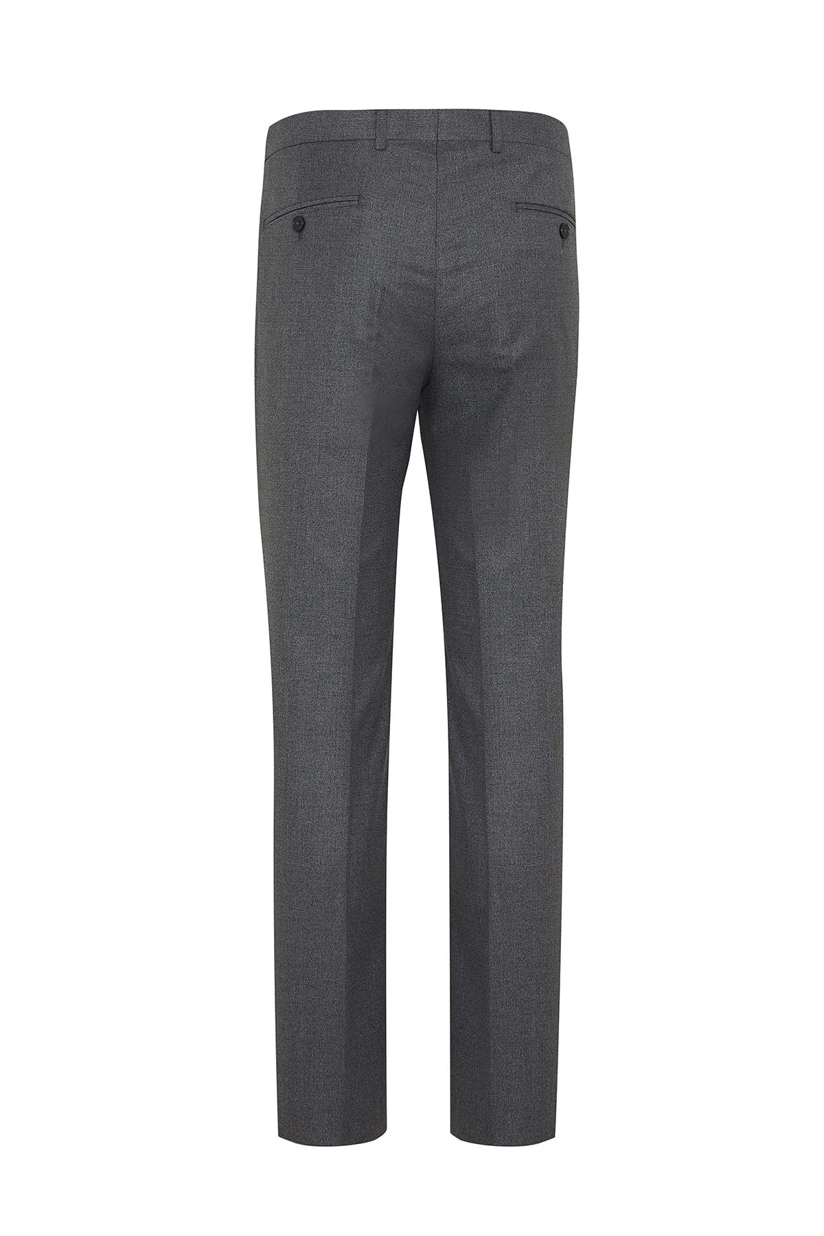 Slim Fit Gray Side Pocket High Waist Dress Pants