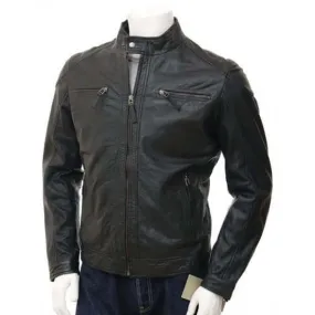 Slim Fit Spanking Patterned Designer Men's Leather Jacket Fashions