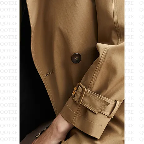 Solid Color Knee-Length Trench Coat