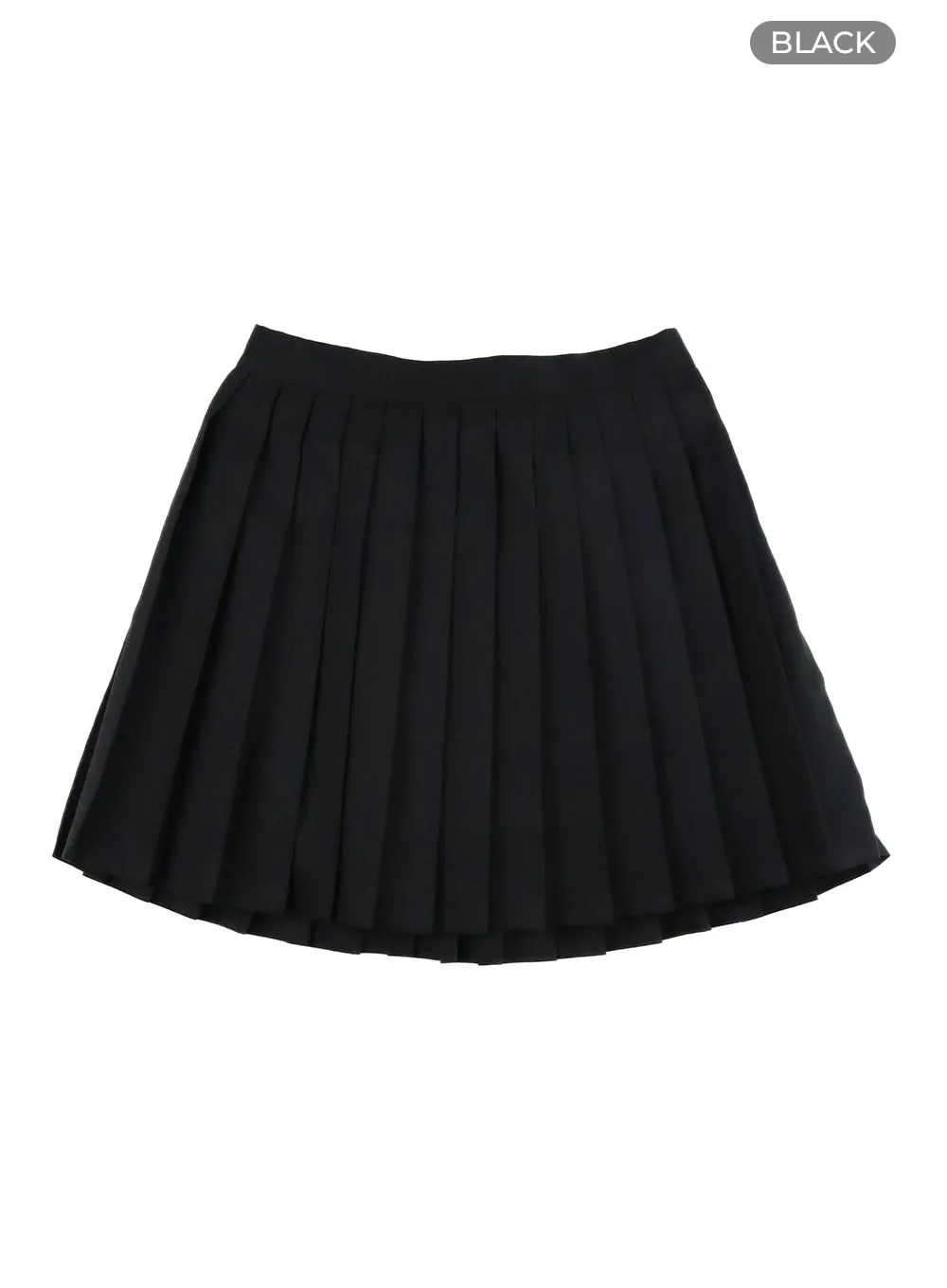 Solid Pleated Mini Skirt OY421