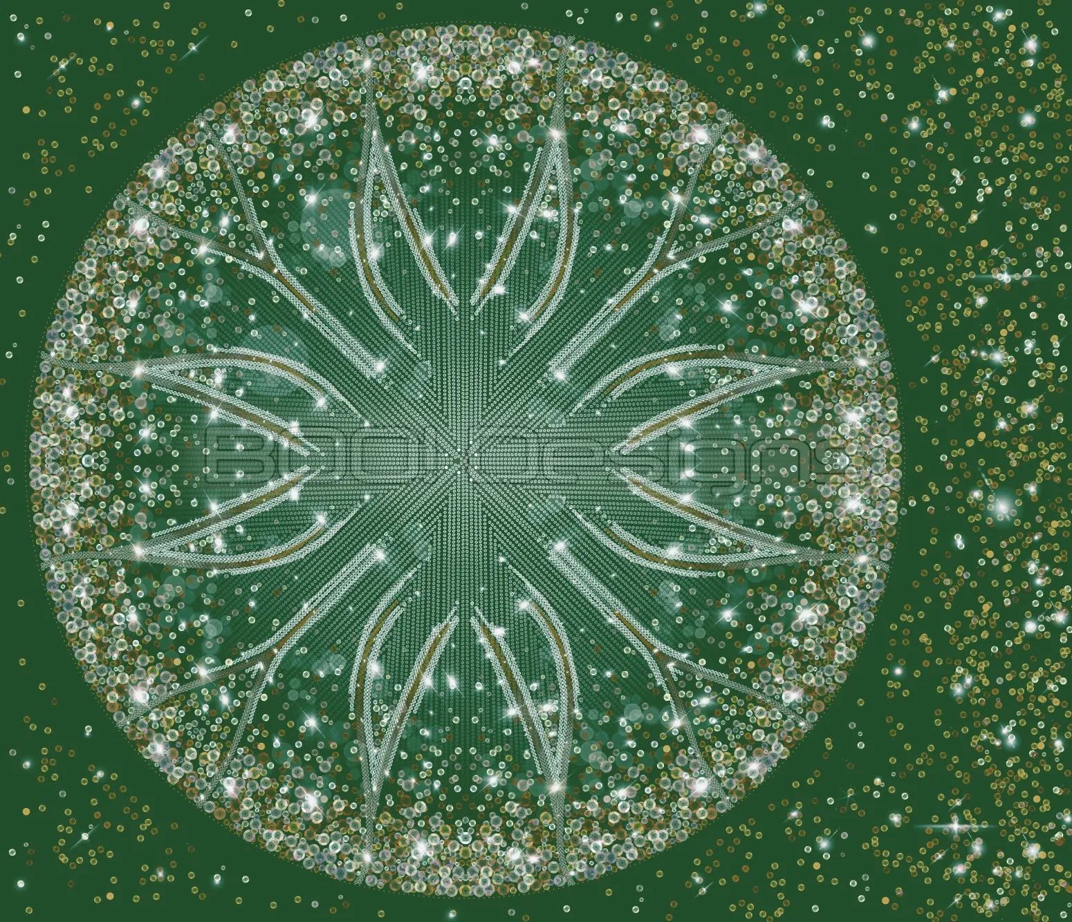 Spandex Circle Panel Lover Green Tween - Glitter Stardust