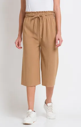 Spykar Khaki Cotton Loose Fit Culottes For Women