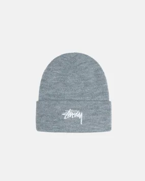 Stussy Stock Cuff Beanie: Heather Grey