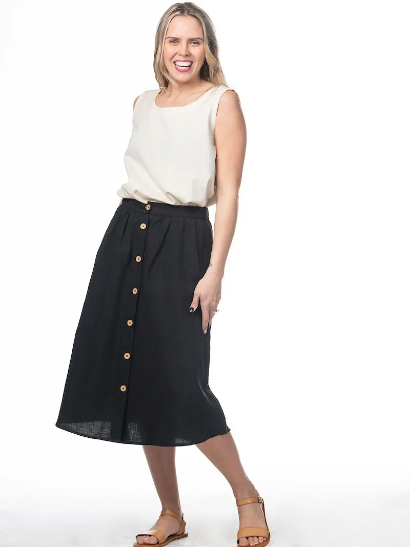 The Button Midi Skirt