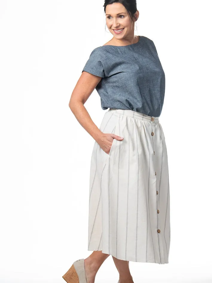 The Button Midi Skirt