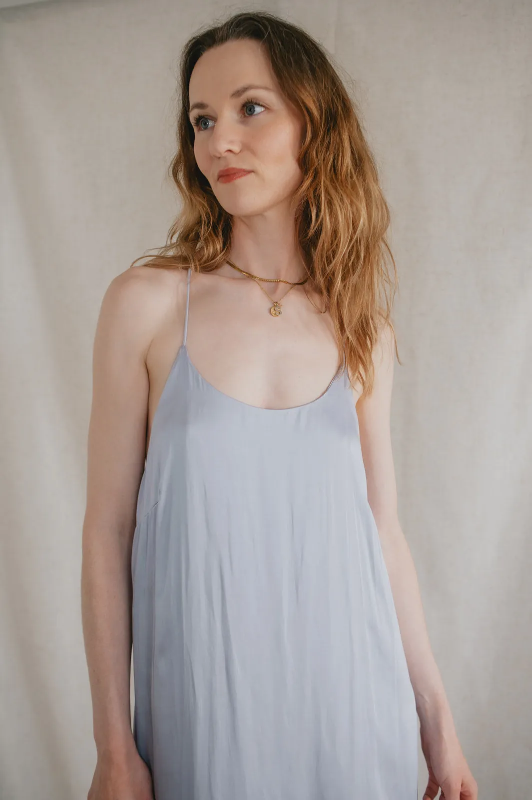 The Juni Satin Slip Dress - Lavender