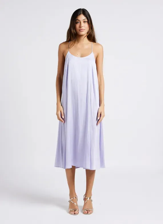 The Juni Satin Slip Dress - Lavender