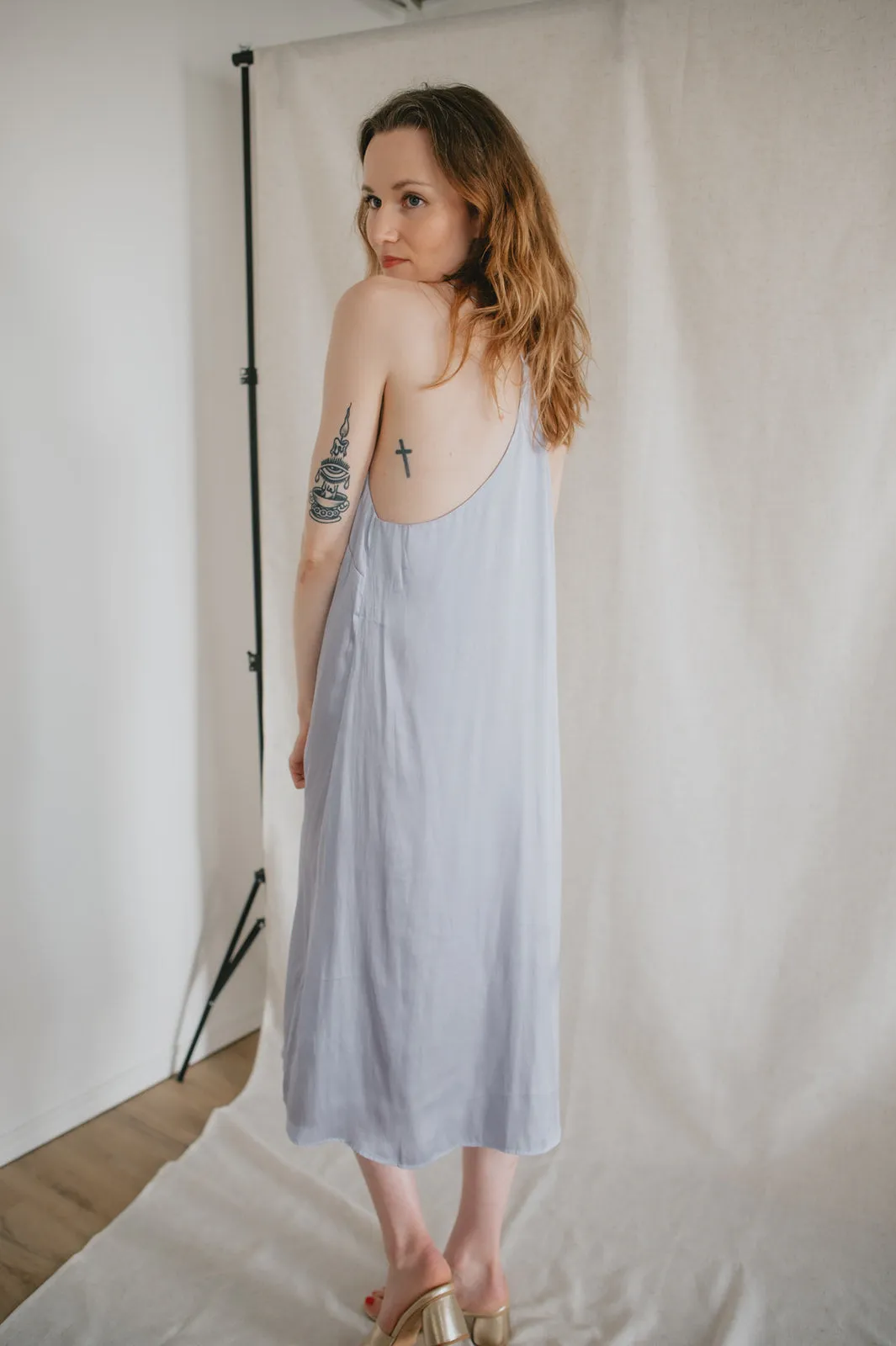 The Juni Satin Slip Dress - Lavender