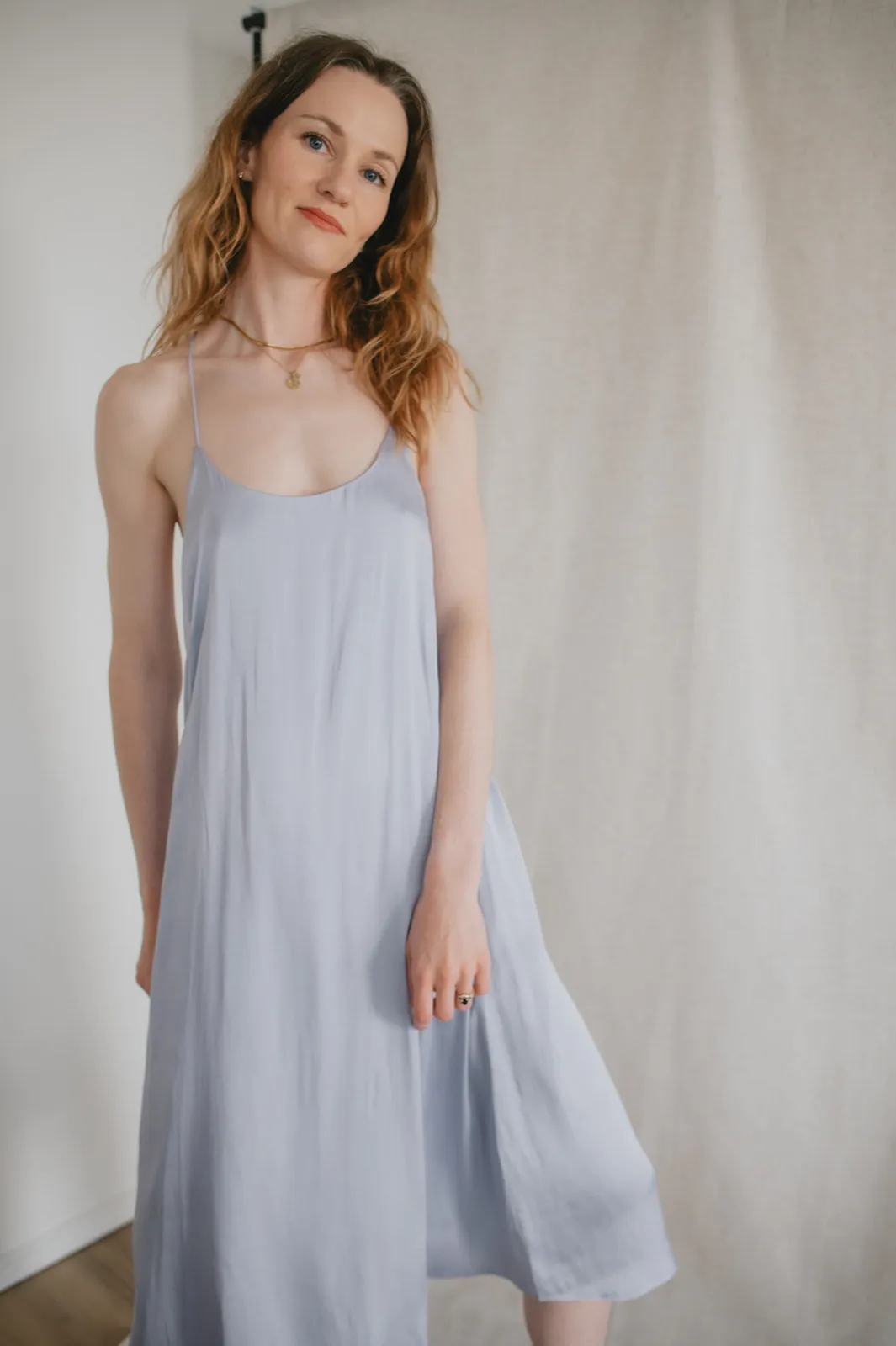 The Juni Satin Slip Dress - Lavender