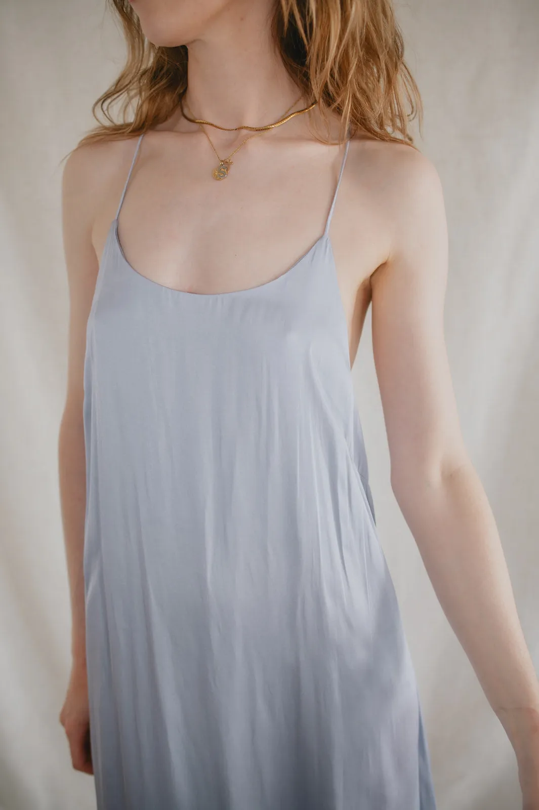 The Juni Satin Slip Dress - Lavender