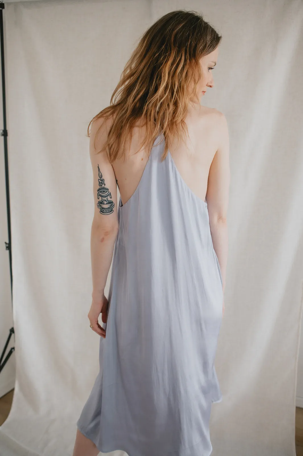 The Juni Satin Slip Dress - Lavender