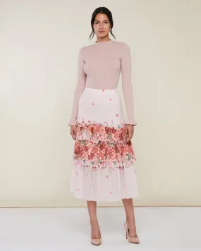 Tiered Midi Skirt