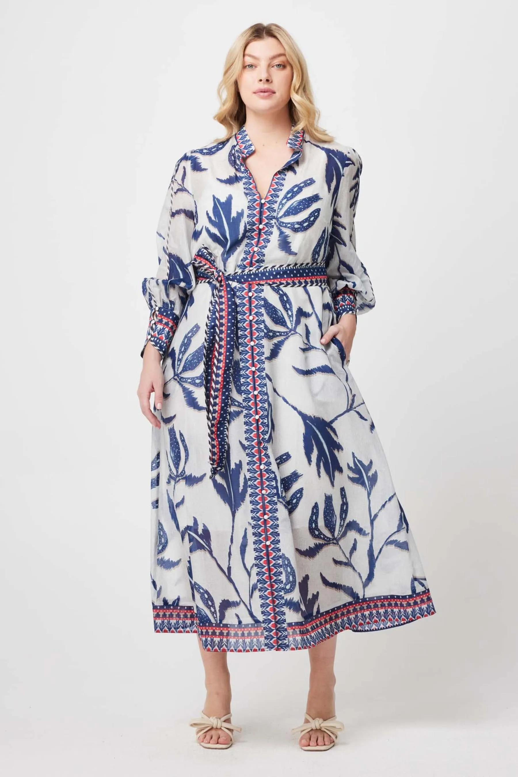 Tierra  Cotton Silk Dress | Palm Shadow