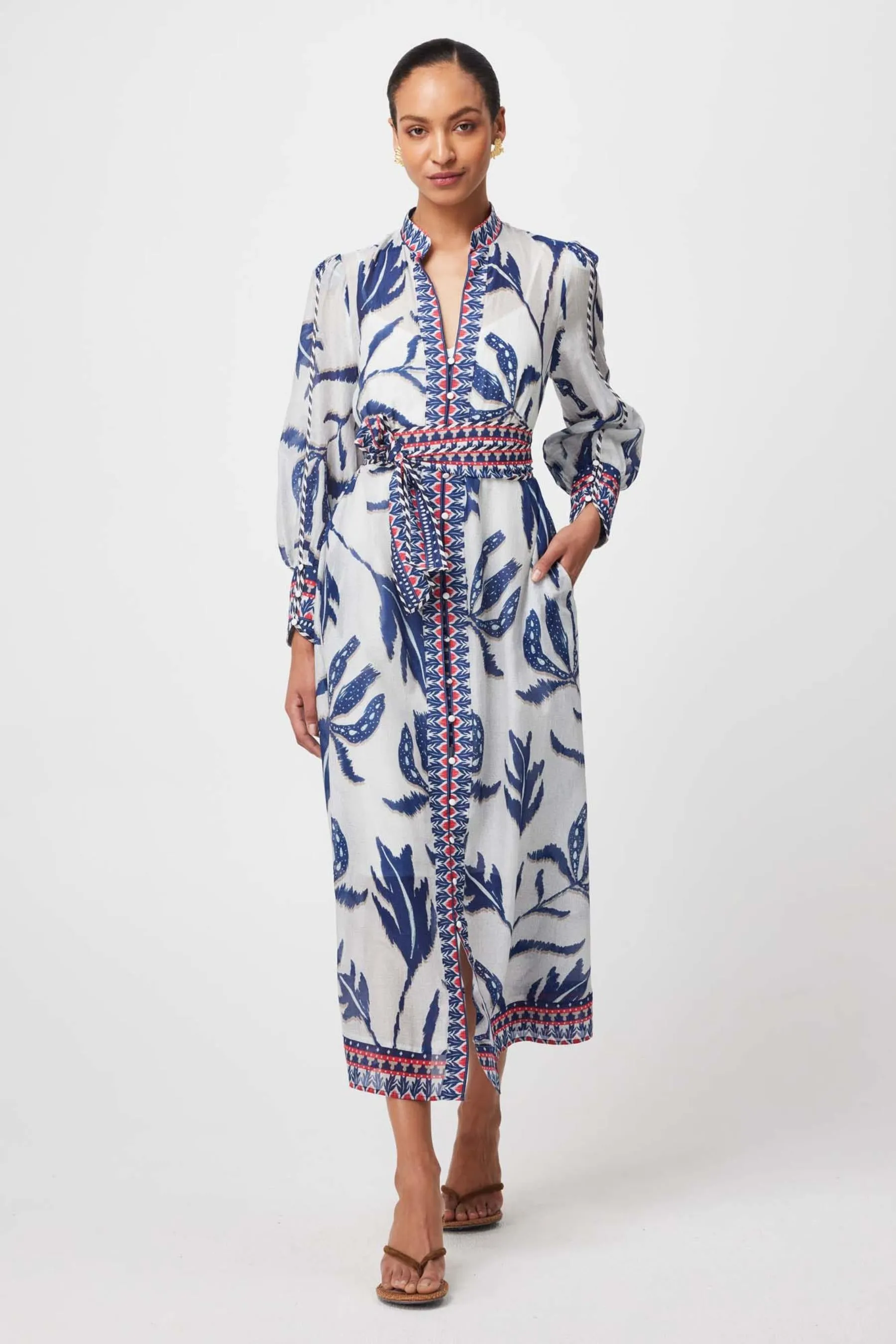 Tierra  Cotton Silk Dress | Palm Shadow